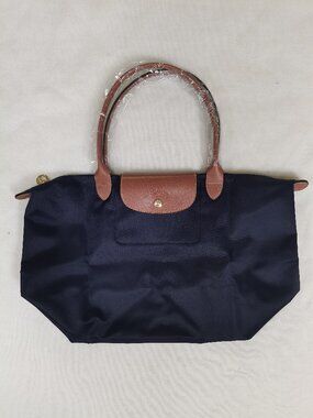 NWT Longchamp Le Pliage Original Large Shoulder Nylon Bag Tote Navy Blue